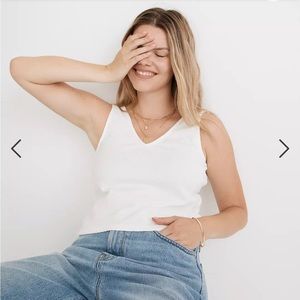 Madewell Jacquard Peekaboo-Back Crop Tank